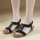 thumbnail image 5 of Sandalias de cuña para mujer Sandalias elásticas con correa en el tobillo Moda simple para la playa de verano, 5 of 7