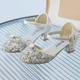 thumbnail image 4 of Miluxas Girls Sparkly Rhinestone Princess Shoes Party Wedding Dress Shoes Silver 2.5(35), 4 of 4