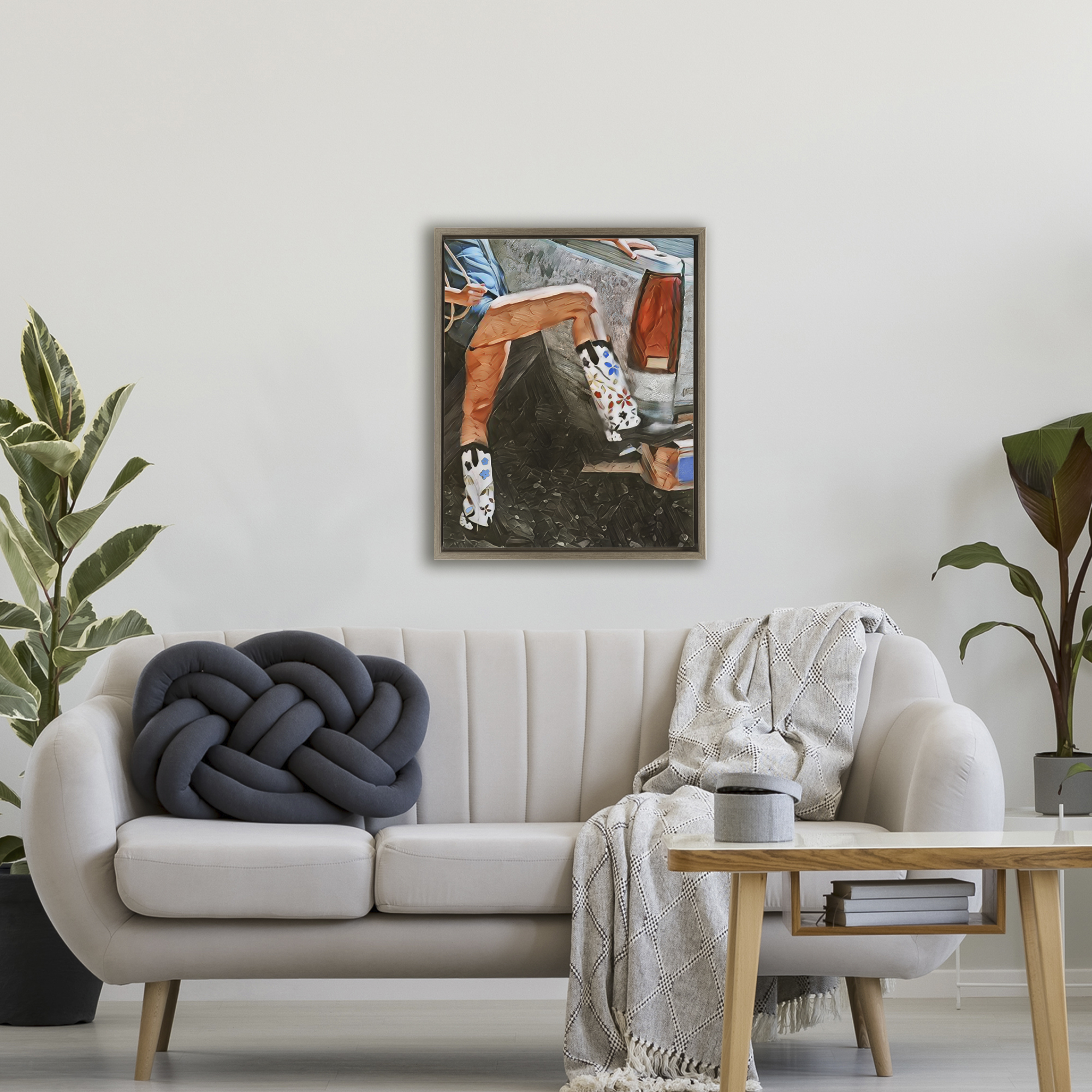 Round Up Cowgirl Boots Brown Framed Floater Canvas Wall Art, design by Jesse Keith