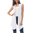 thumbnail image 3 of Women's Sleeveless Draped Open Front Cardigan Vest Asymmetric Hem Women Blouse Women Jacket Lightweight plus Size Jacket for Women, 3 of 8
