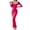 Hot Pink, variant on Sngxgn Women's Fall Elegant Dress Long Sleeve Crewneck Tie Waist Slim Rib Knit Slit Bodycon Midi Dress(Beige,XXL)