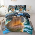 thumbnail image 1 of YST Ensemble Douillette Capybara Brun 7 Pcs Lit Tout-en-un Mignon Papillon Ensemble de Douillette Capybara Format Simple, Polyester, Type Douillette et Housse de Couette, Format Simple (1 Unité), 1 of 5