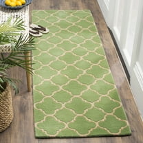 SAFAVIEH Chatham Clinton Geometric Wool Runner Rug, Green, 2'3" x 7'