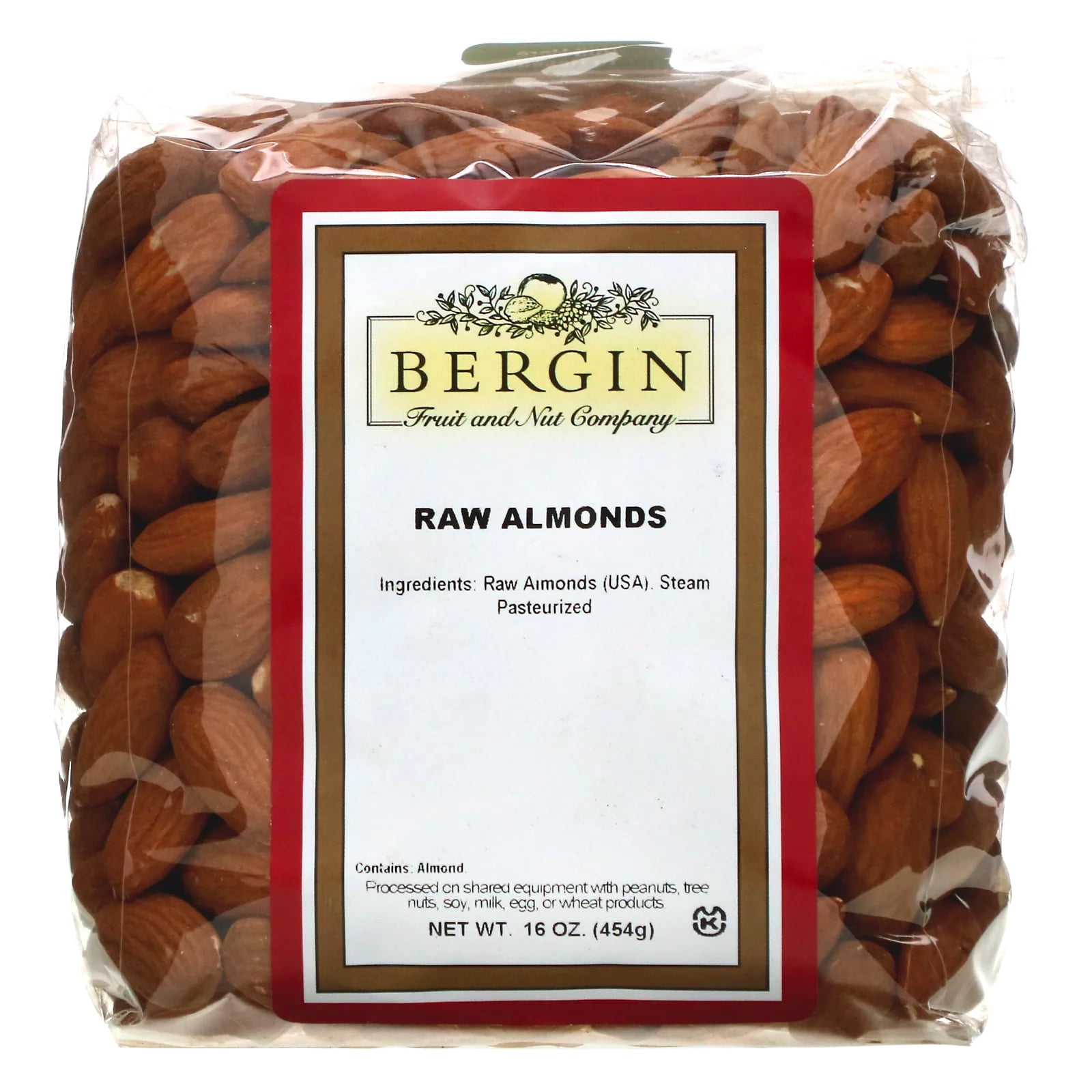 Raw Almonds, 16 oz (454 g), Bergin Fruit and Nut Company
