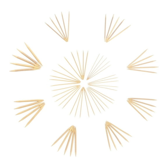 JubileeYarn 5" Double Point Bamboo Knitting Needles Set | 15 Sizes: 2mm(US0)-10mm(US15) | 5 needles/Size | Natural Finish