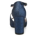 thumbnail image 4 of Women's Glitter Intersecting Straps Block Heel Open Toe Heels, 4 of 9