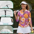 thumbnail image 6 of Binienty Boho Flower Women Sport Cloth Golf Tennis Shirts Soft and Comfortable Quarter Zip with Collar Shirt Machine Washable for Golf,Tennis,Hiking,Running,Gym, 6 of 7