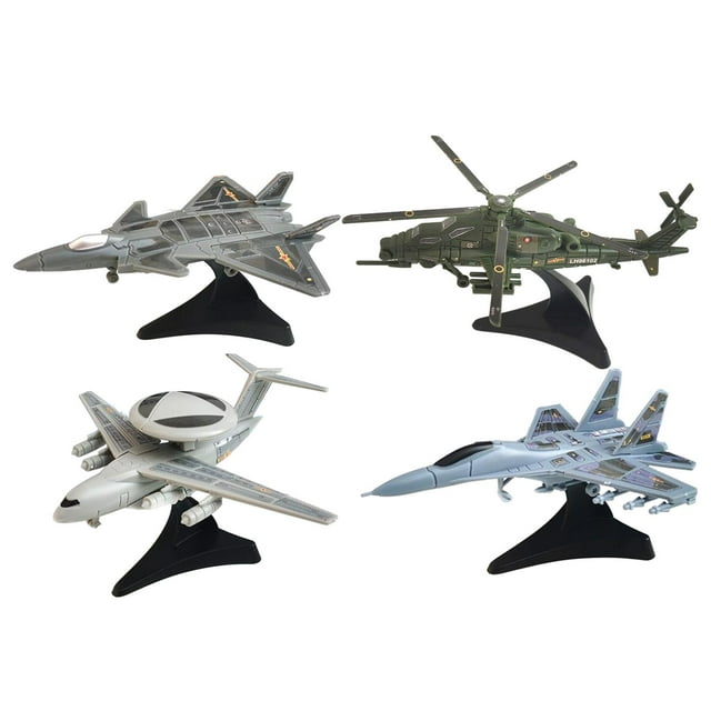 Kits de construcción de modelos de aviones de 4 piezas, juguetes de construcción de ensamblaje DIY, modelo de construcción fácil, colección para niños