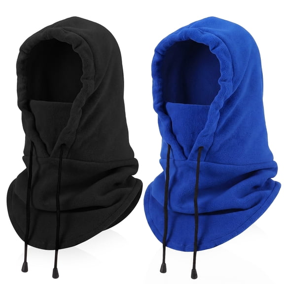 Bocaoying 2-Pack Fleece Balaclava for Men & Women, Windproof Ski Mask with Drawstring, Thermal Winter Face Cover for Cold Weather Cycling, Commuting & Outdoor Sports
