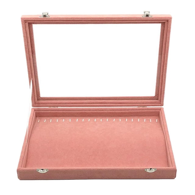 Caja organizadora de Bandeja de joyería con tapa Sunnimix de terciopelo Grande