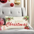 thumbnail image 4 of Christmas Throw Pillow Covers 12x20 Inch Merry Christmas Lumbar Cushion Case Decorations Farmhouse Mistletoe Holly Blessings Xmas Pillows Decorative for Sofa Winter Home Decor, 4 of 5
