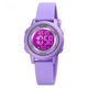 thumbnail image 4 of Reloj deportivo digital impermeable para niños y niñas, relojes eléctricos LED para deportes al aire libre con alarma luminosa, cronómetro, reloj de pulsera para niños (púrpura, 4 of 5