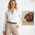 thumbnail image 3 of WHIPPY Women's Leather Belt for Jeans Dresses Pants Ladies Automatic Buckle Ratchet Belts Black, 3 of 6