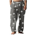 thumbnail image 2 of Pantalones largos para hombre, cintura elástica, transpirables, cómodos, suaves, informales, de playa, de poliéster., 2 of 5