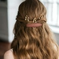 thumbnail image 1 of TABLZONE 5Pcs Burgundy French Barrettes With Automatic Closure For Hair Holding In Weddings, 1 of 8