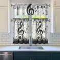thumbnail image 2 of Black Note Kitchen Curtain Valance 3 Piece Set Short Curtain Sink Window Decor 36 Inch Small Window Treatment Tier 27.5x36 Length, 2 of 4
