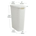 thumbnail image 3 of Mind Reader 40L Slim Laundry Hamper, Clothes Basket, Lid, Wicker Design, Plastic, 18"L x 10.4"W x 23.5"H, White, 3 of 7