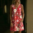 thumbnail image 4 of WAGUTH Women's Floral Print Mini Dresses Sleeveless V-Neck Shift Dress Boho Casual Summer Everyday & Beach Sundress with Side Pockets, 4 of 6