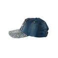 thumbnail image 2 of Top Headwear Cat Mom Rhinestone Distressed Denim Baseball Cap - Denim, 2 of 4