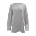 thumbnail image 5 of larppty Sweaters for Women 2025 Fall Long Sleeve Casual Loose Fit Knitted Basic Pullover Sweater Tops (Light Gray, L), 5 of 7