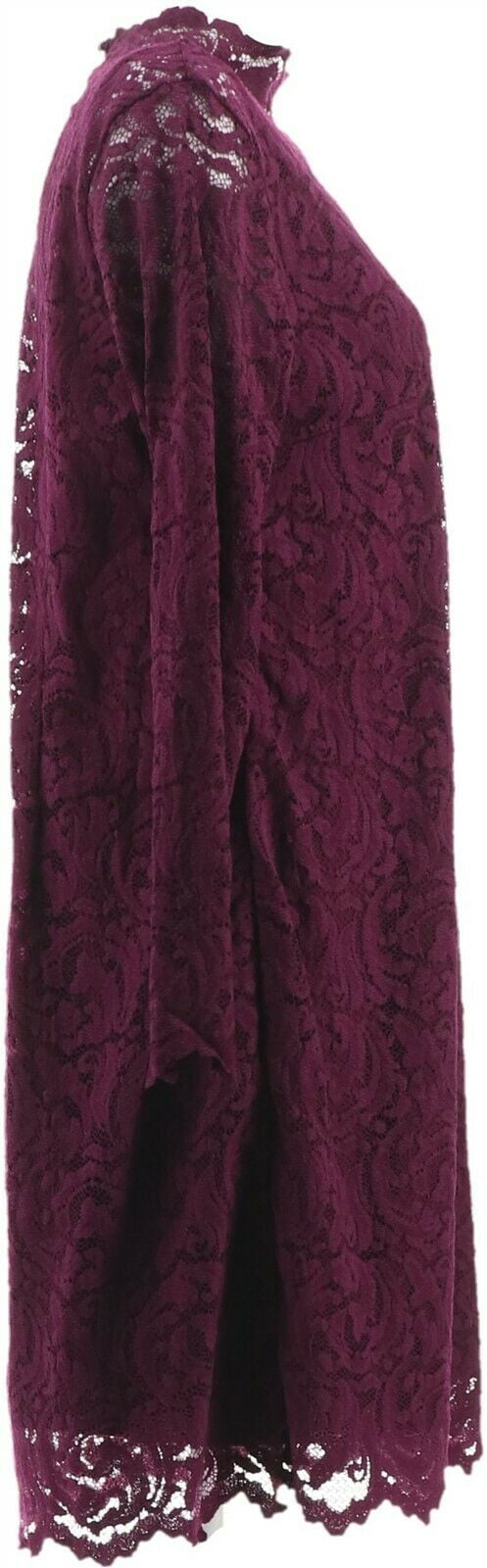 Isaac Mizrahi Lace Mock-Neck Knit Dress Black S NEW A343265 