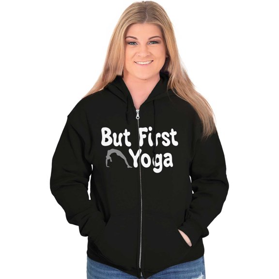 1st Yoga Relaxing Meditation Namaste Womens Plus Size Graphic Zipper Hoodie Brisco Brands 2X