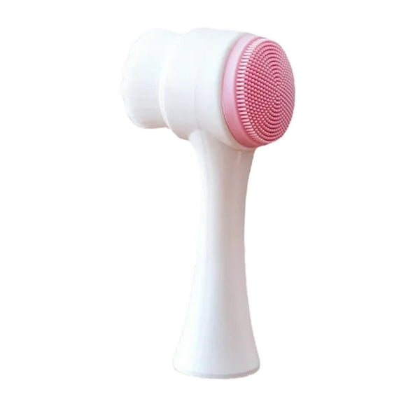 Cepillo de limpieza facial manual de silicona rosa