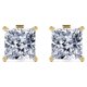 thumbnail image 1 of JeenMata Aros Tipo Botón con Solitario de 4 Puntas de Moissanita de Corte Princesa de 2 Quilates en Baño de Oro Amarillo de 18 K sobre Plata, 1 of 5