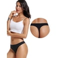 thumbnail image 2 of Tangas de ropa interior Voenxe Black No Show para mujer, paquete de 5, 2 of 8