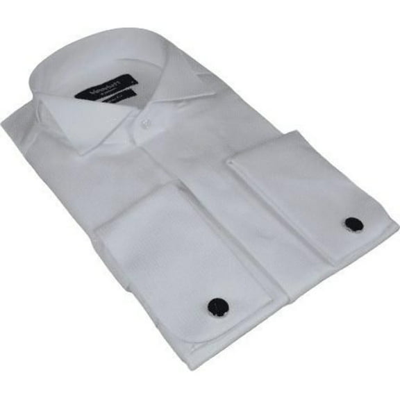 Men Tux Formal 100% Cotton Shirt MANSCHETT Turkey Slim Fit 303-01 White Wing tip