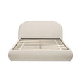 thumbnail image 2 of Archie Puffy Grounded Upholstered Platform Bed Queen Oatmeal Light Beige Chenille, 2 of 11