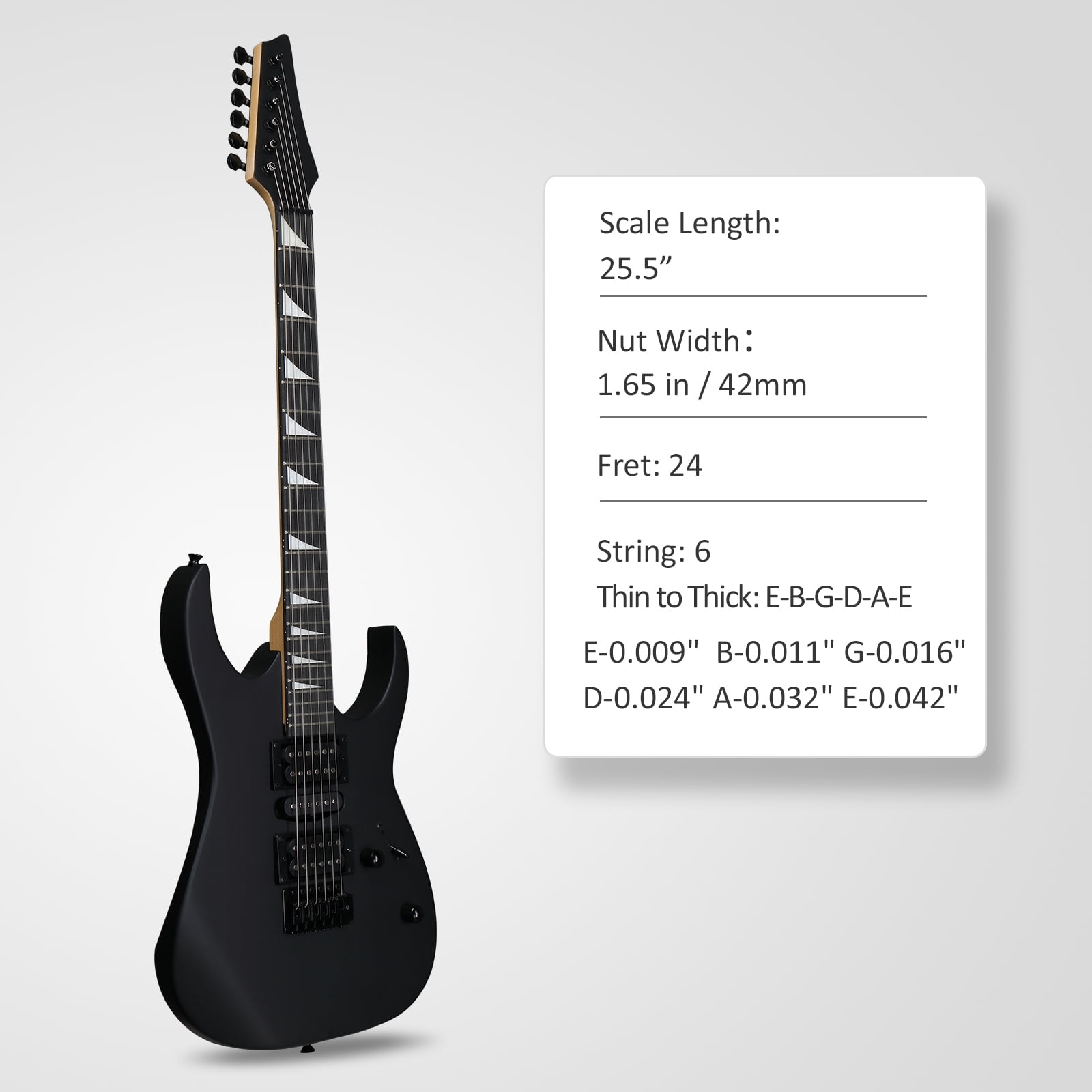 Ktaxon 39in Electric Guitar Beginner Kit with 20W Amp HSH Pickups, Bag, Capo, Strap, Cable, Picks, Matte Black