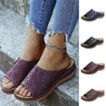 thumbnail image 2 of Leather Soft Footbed Orthopedic Arch Support Sandals for Women Embroidered Shoes, 2 of 7