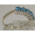 thumbnail image 4 of LBG British Made 18k White Gold Natural Blue Topaz Womens Eternity Ring - 33 size options - Size 8, 4 of 8