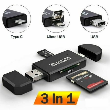 Image of SD Card Reader USB C Memory Card Reader Adapter USB 2.0 Supports SD/Micro SD/SDHC/SDXC/MMC