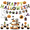 C001- A, variant on Halloween Decorations for Home, Halloween Hanging Decor, Halloween Ghost Decor, Halloween Pumpkin Decor, Halloween Witch Decor, 196 Inch Total Length Party Swirl Decoration Set of