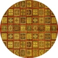 thumbnail image 1 of Ahgly Company Indoor Round Southwestern Yellow Country Area Rugs, 7' Round, 1 of 4