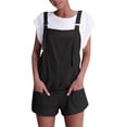 thumbnail image 2 of Women's Casual Jumpsuit Romper Shorts Playsuit with Adjustable Straps and Pockets Black XL, 2 of 3
