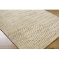 thumbnail image 2 of Hauteloom Andred Modern Hand Tufted Natural Fiber Wool Area Rug - Contemporary Broken Striped Textured Carpet for Living Room, Bedroom, Dining Room - Beige, Tan, Taupe - 2' x 3', 2 of 6