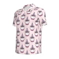 thumbnail image 2 of Vsdgher Cute Cupcake Print Men's Short Sleeve Stretch Polo Shirt, Moisture-Wicking Performance Polo Shirt, 2 of 8