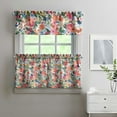thumbnail image 2 of Kitchen Curtains and Valance Set 24 Inch Tier Pioneer Colorful Floral Curtains Small Drapes for Cafe Living Room Bathroom Farmhouse 3 Pieces Set Rod Pocket, 2 of 6