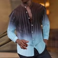 thumbnail image 1 of Blusa y camisa de manga larga con cuello alto para hombre, estilo informal, a rayas, con cuello alto, tipo cárdigan, camisa con botones, blusa de poliéster para hombre, 1 of 9