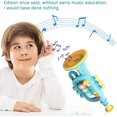 thumbnail image 3 of Trumpet Toys, Toy Trumpet for Kids Music Toys Simulation Trumpet Musical Instrument Toys Portable Durable Early Educational Toys with Light for Kid Boys Girls as Gift (Blue), 3 of 7