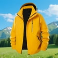 thumbnail image 2 of Jtjvou Softshell for Hiking and Travel Waterproof Active Outdoor Rain Jacket Rain Coat for Women Plus Size Windbreaker with Hood Lightweight Zip up Fall and Winter Raincoat Yellow XXL, 2 of 9