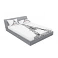 thumbnail image 3 of Ambesonne Black White Fitted Sheet & Pillow Sham Set, Paris France Tour, Twin, Black White, 3 of 3