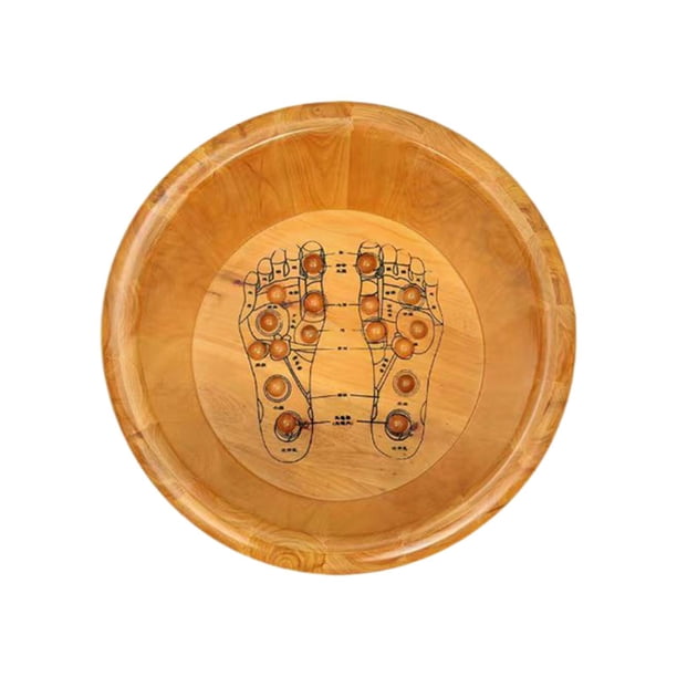 Baño de pies de madera con masajeador, tina para pedicura, tina de lavandería, remojo de pies multiusos 26cm x 36cm