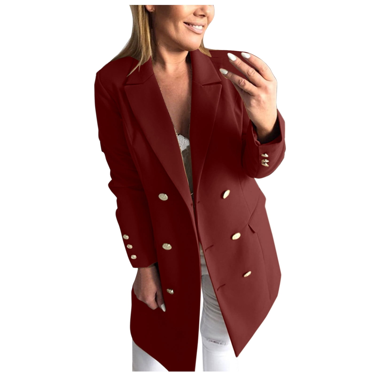 Wyzesi Ladies Jackets Fall Women's Wool Thin Coat Trench Jacket