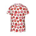 thumbnail image 4 of Wukai Hand Drawn Strawberry Youth Unisex Short Sleeve T-Shirt for Boys, Girls, Teens, and Kids-Large, 4 of 7