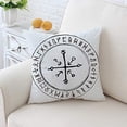 thumbnail image 2 of 18x18 Inch Throw Pillow Cover Futhark Norse Islandic and Viking Runes Set Magic Hand Draw Symbols as Scripted Home Decor Pillowcase Square Pillow Case Cushion Cover for Sofa Bed, 2 of 4