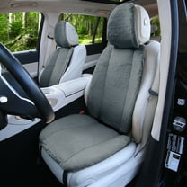 TLH Gray Doe16 Faux Rabbit Fur Car Seat Cushions, for most Cars, Trucks, SUVs or Vans